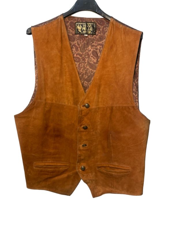 Real leather gilet sartoriale tgL