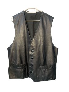 Real leather gilet